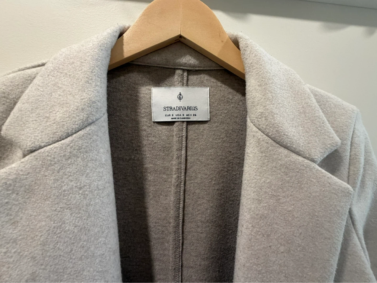 Stradivarius Midi Lapel Coat in Oatmeal - Size S - photo 4