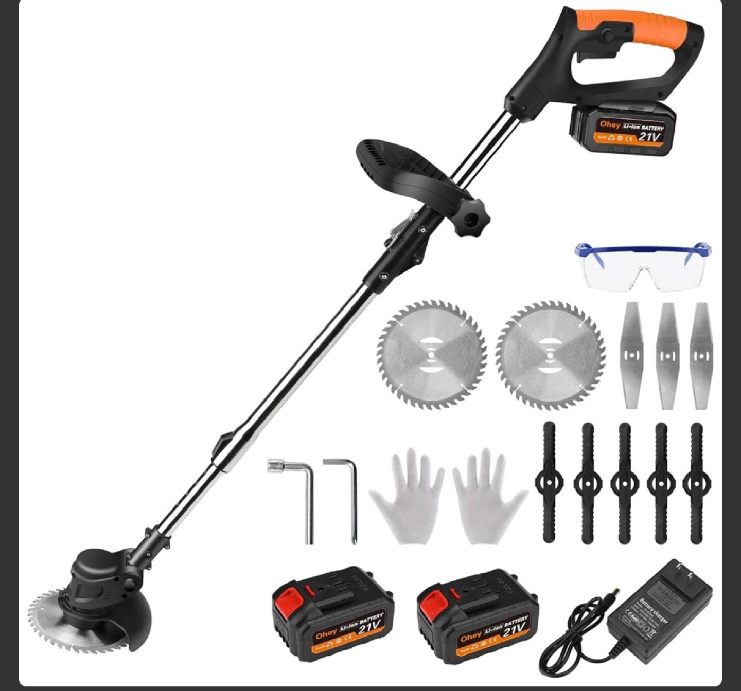 Ohey 21V Cordless Grass Trimmer Kit