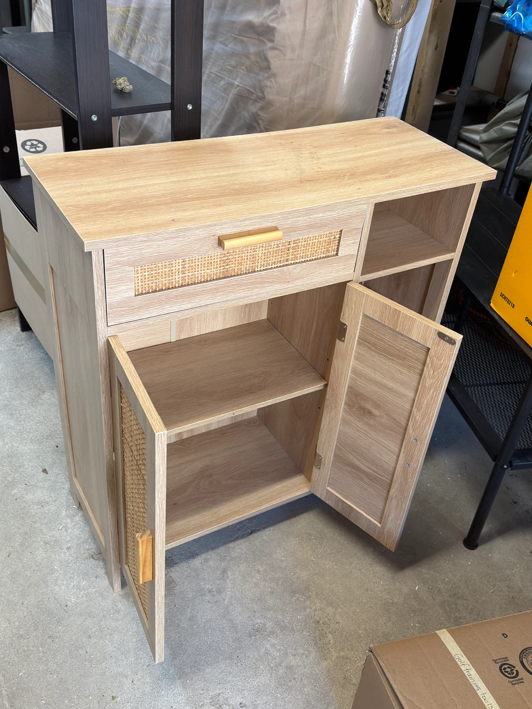 Light Oak Sideboard with Rattan Doors - photo 3