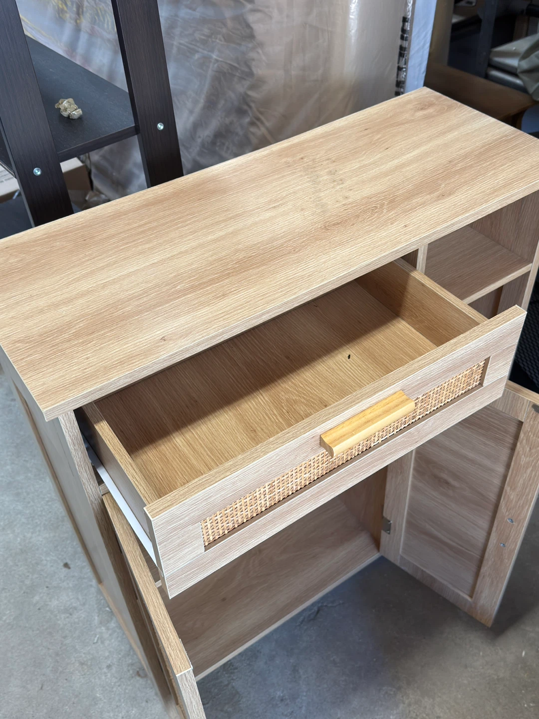 Light Oak Sideboard with Rattan Doors - photo 4