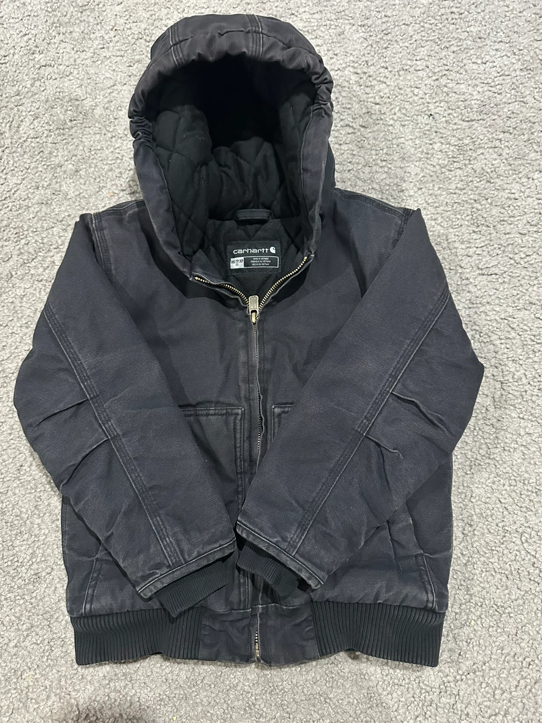 Black Carhartt Quilted Lined Jacket BOYS