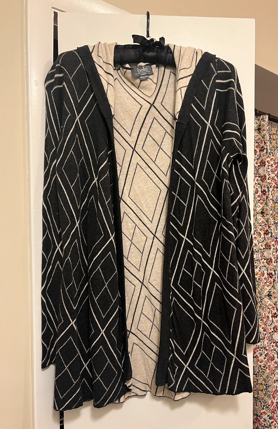 Hooded Diamond Patterned Sweater-Perfect for now!
