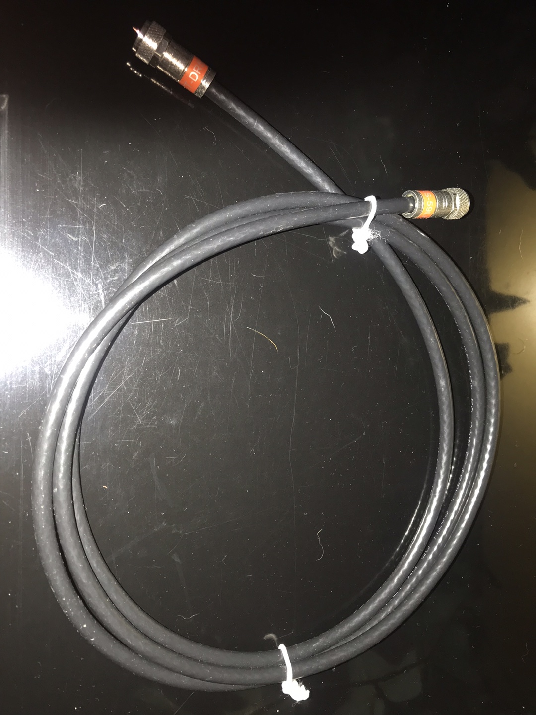 Black Coaxial Cable with Connectors