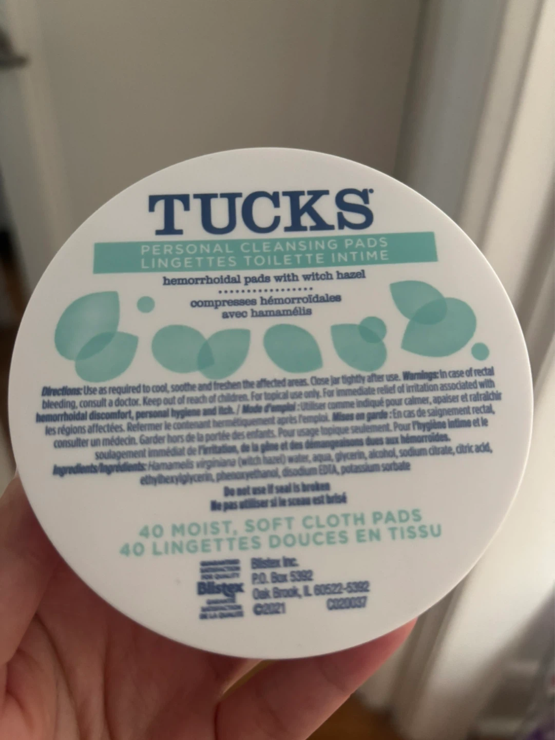TUCKS Personal Cleansing Pads Hemorrhoidal Pads 40 Count