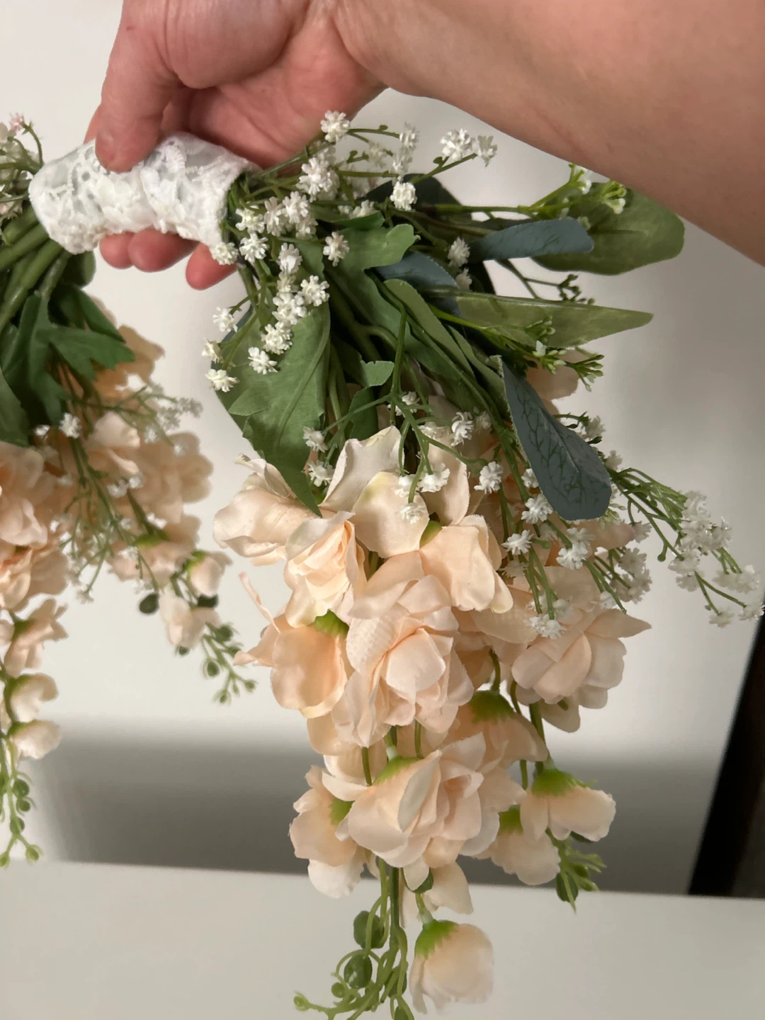Peach & White Cascading Floral Arrangement - photo 2