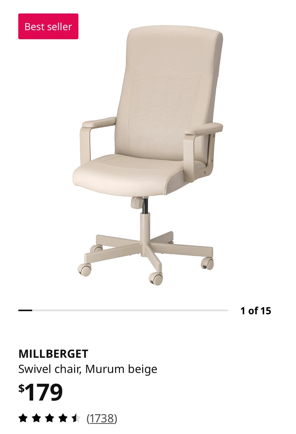 IKEA MILLBERGET Office Chair (95% New) - photo 4