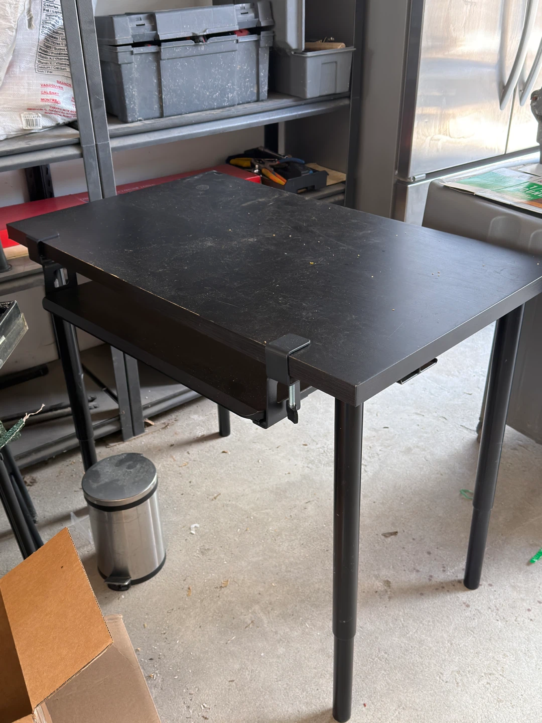 Adjustable Height Desk with Keyboard Tray