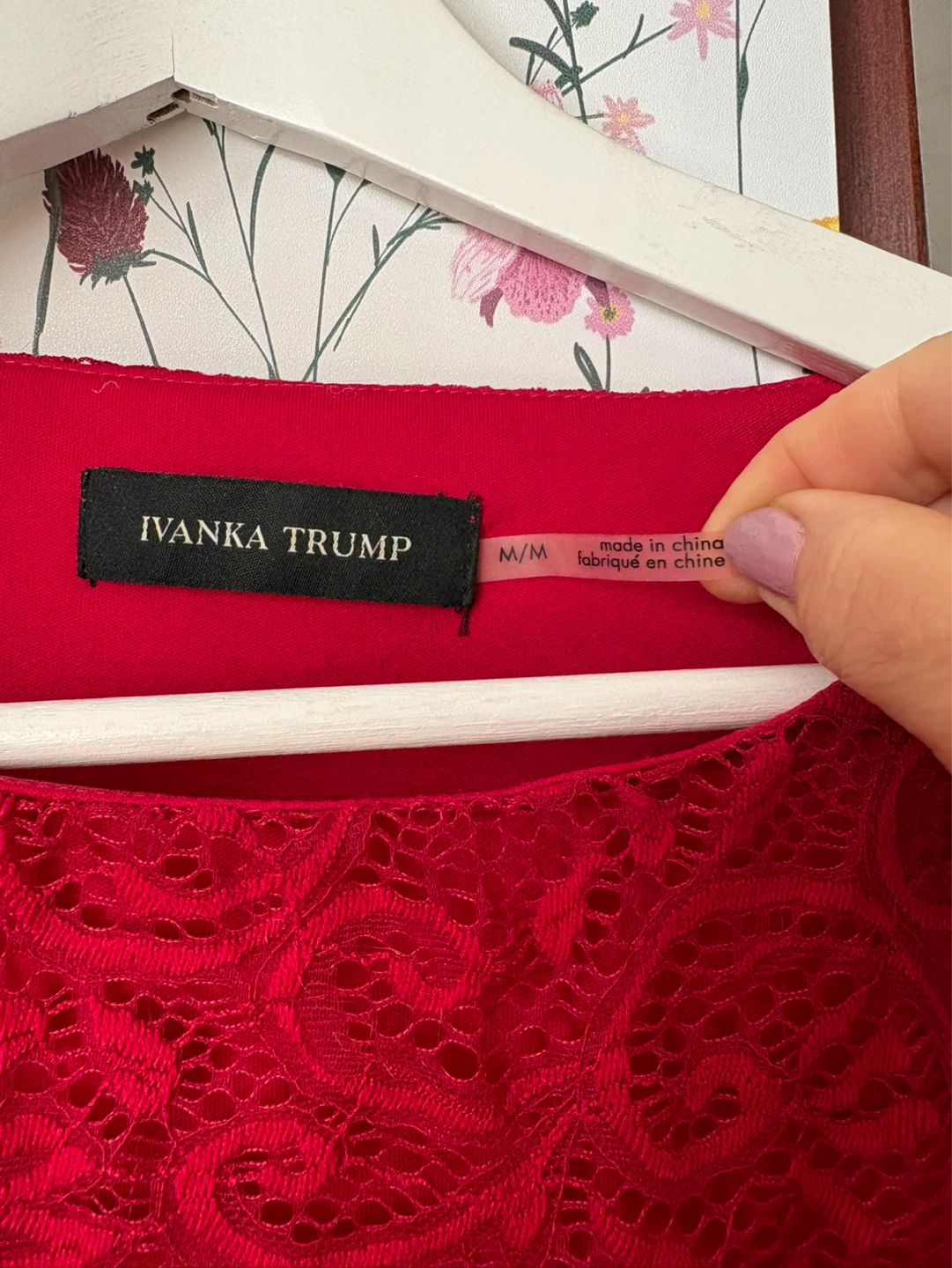 Ivanka Trump Red Lace Peplum Top Size M/M - photo 3