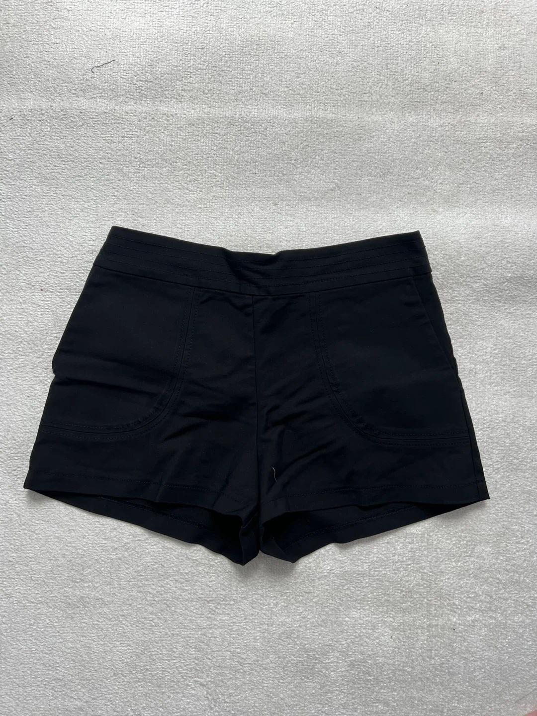 MNG Black High-Waisted Shorts with Zipper - USA Size 8