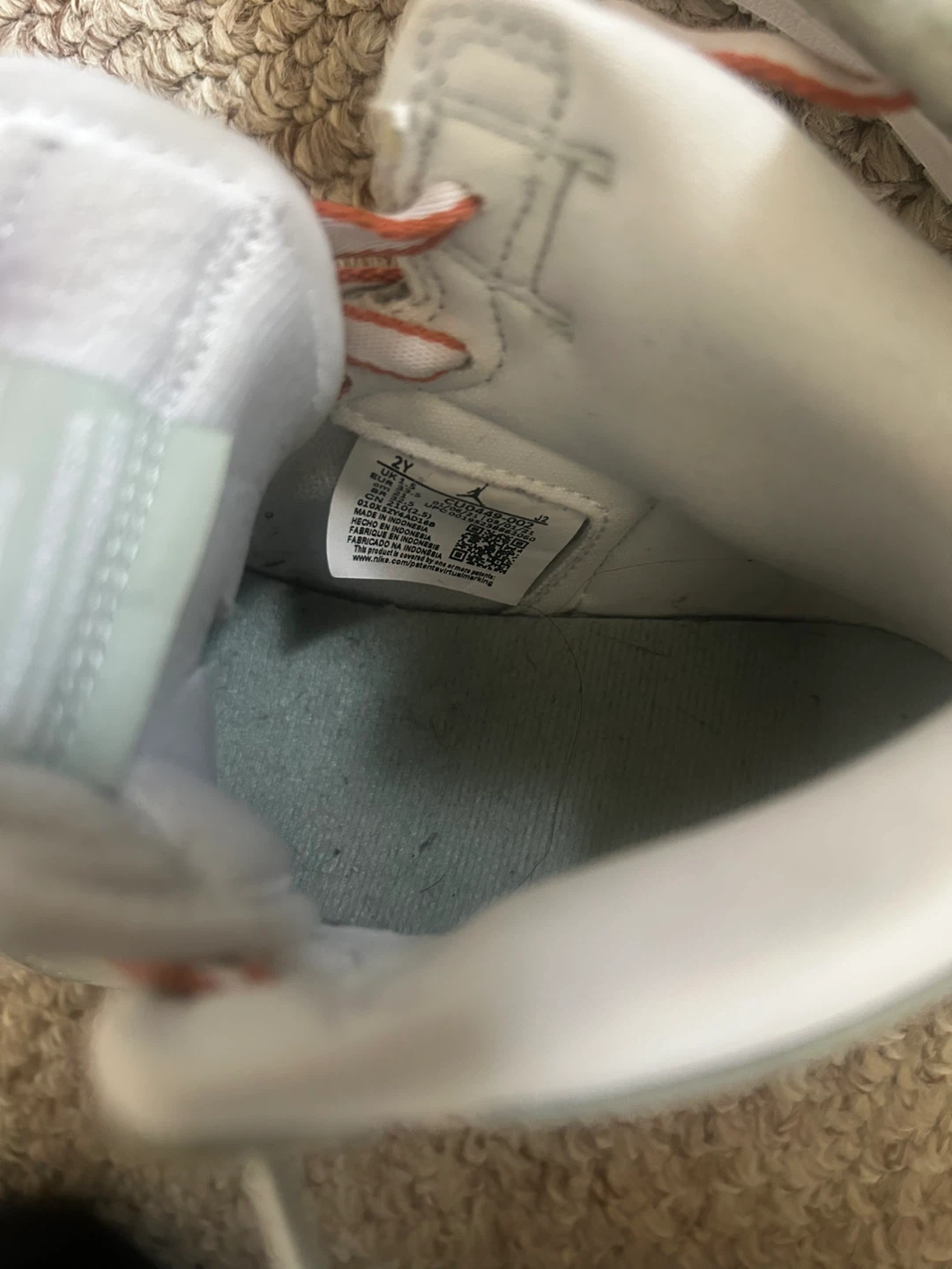 Air Jordan 1 OG Girls Kids Seafoam White Shoes - photo 5