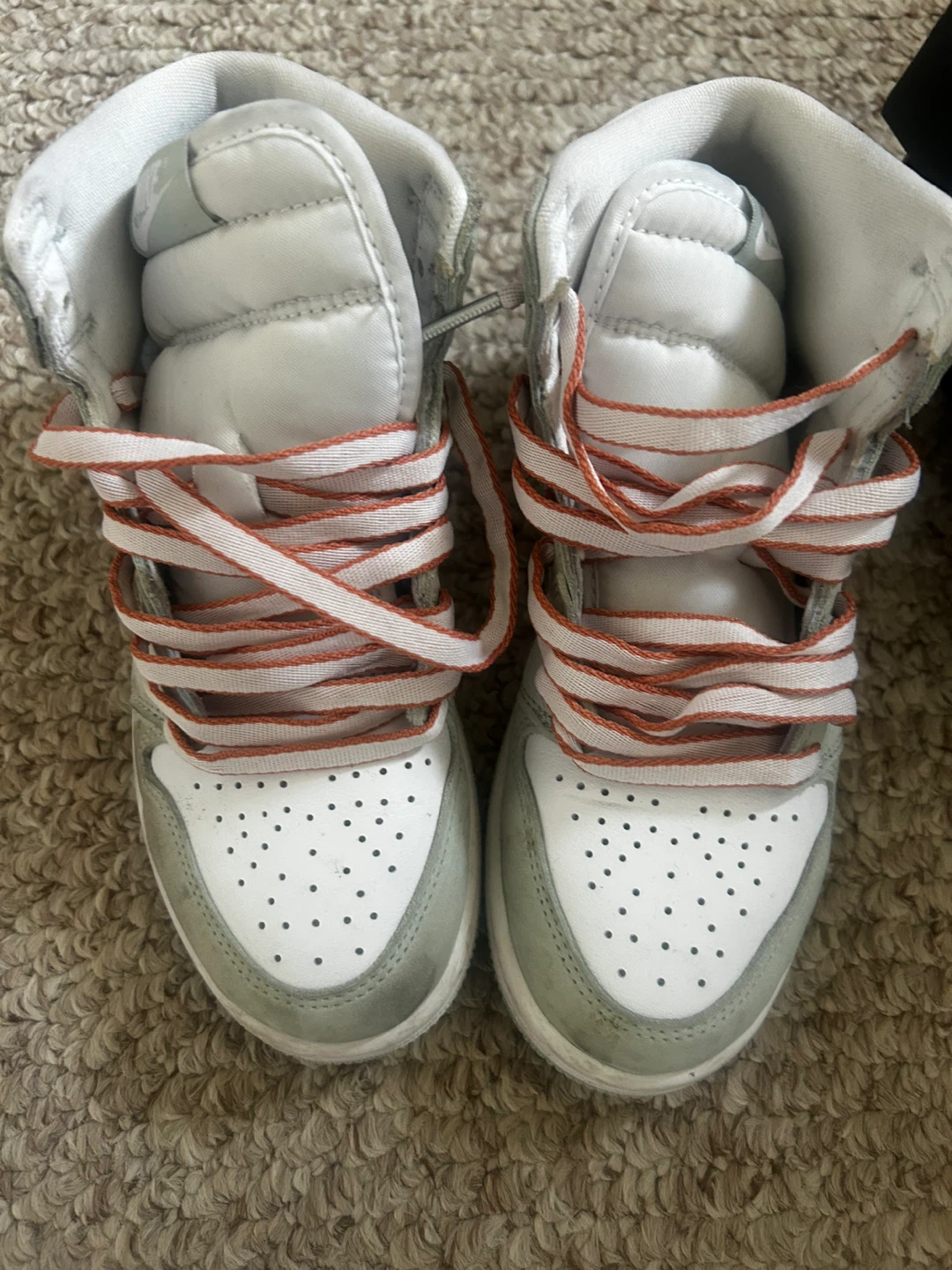 Air Jordan 1 OG Girls Kids Seafoam White Shoes - photo 2