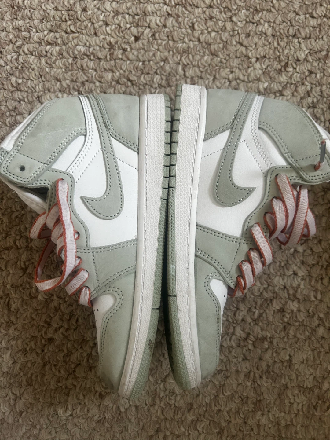 Air Jordan 1 OG Girls Kids Seafoam White Shoes - photo 3
