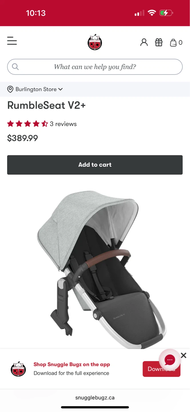 Uppababy gray V2 rumble seat EUC ret $440