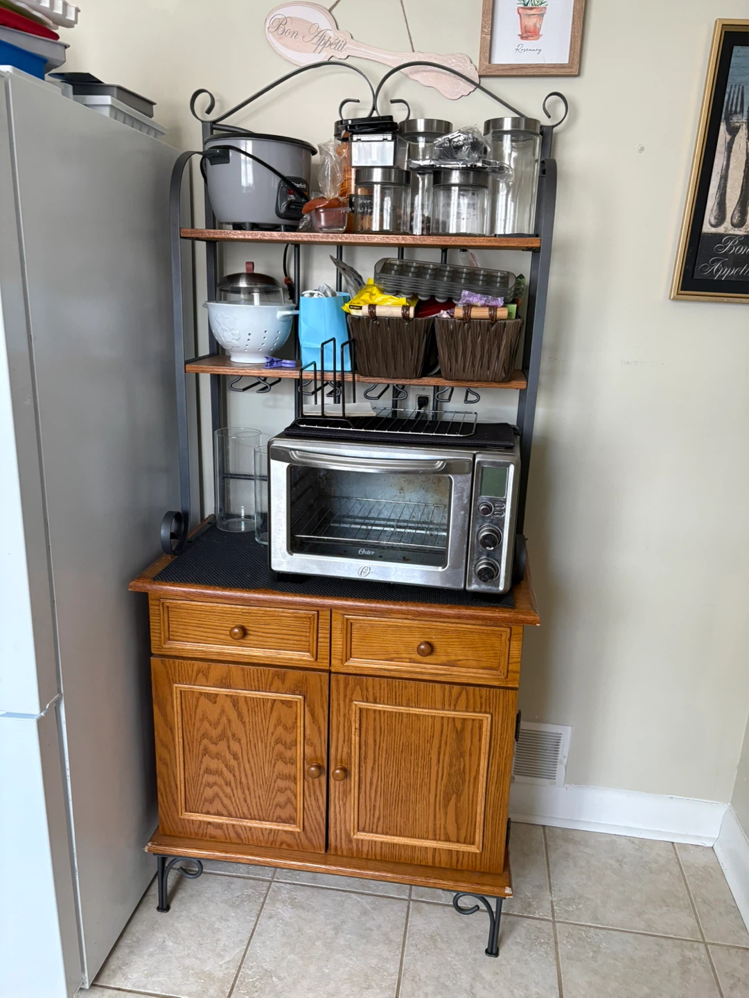 Kitchen storage cabinet / bakers rack