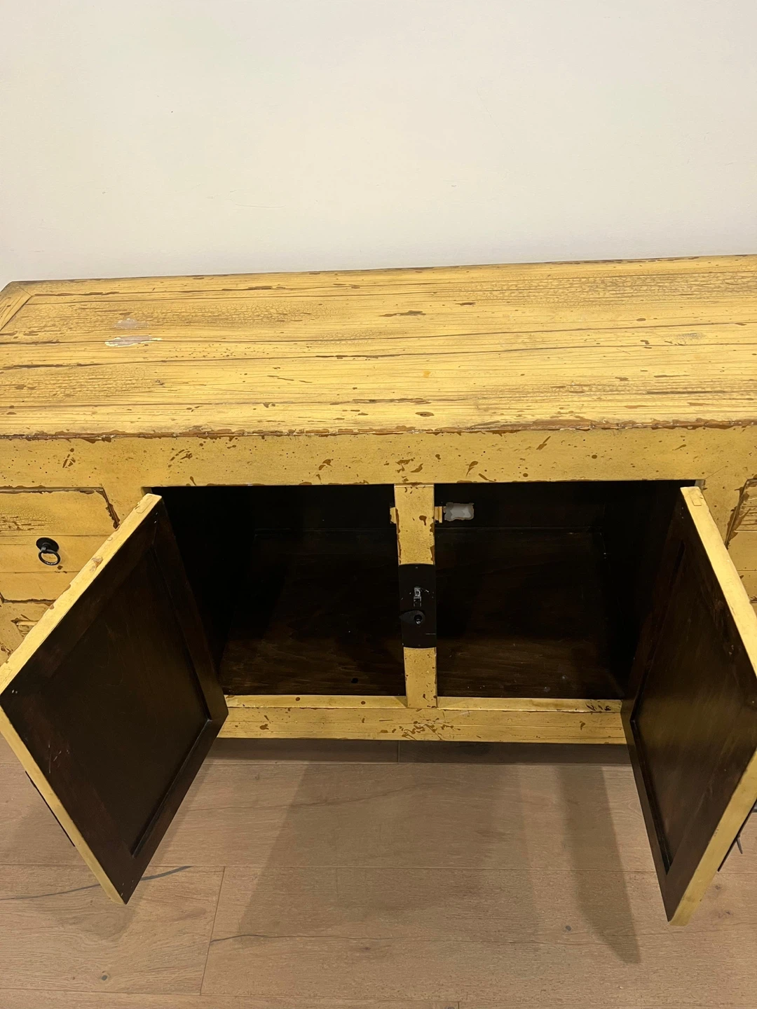 Yellow Chinese Style Cabinet with Drawers and Doors - photo 2
