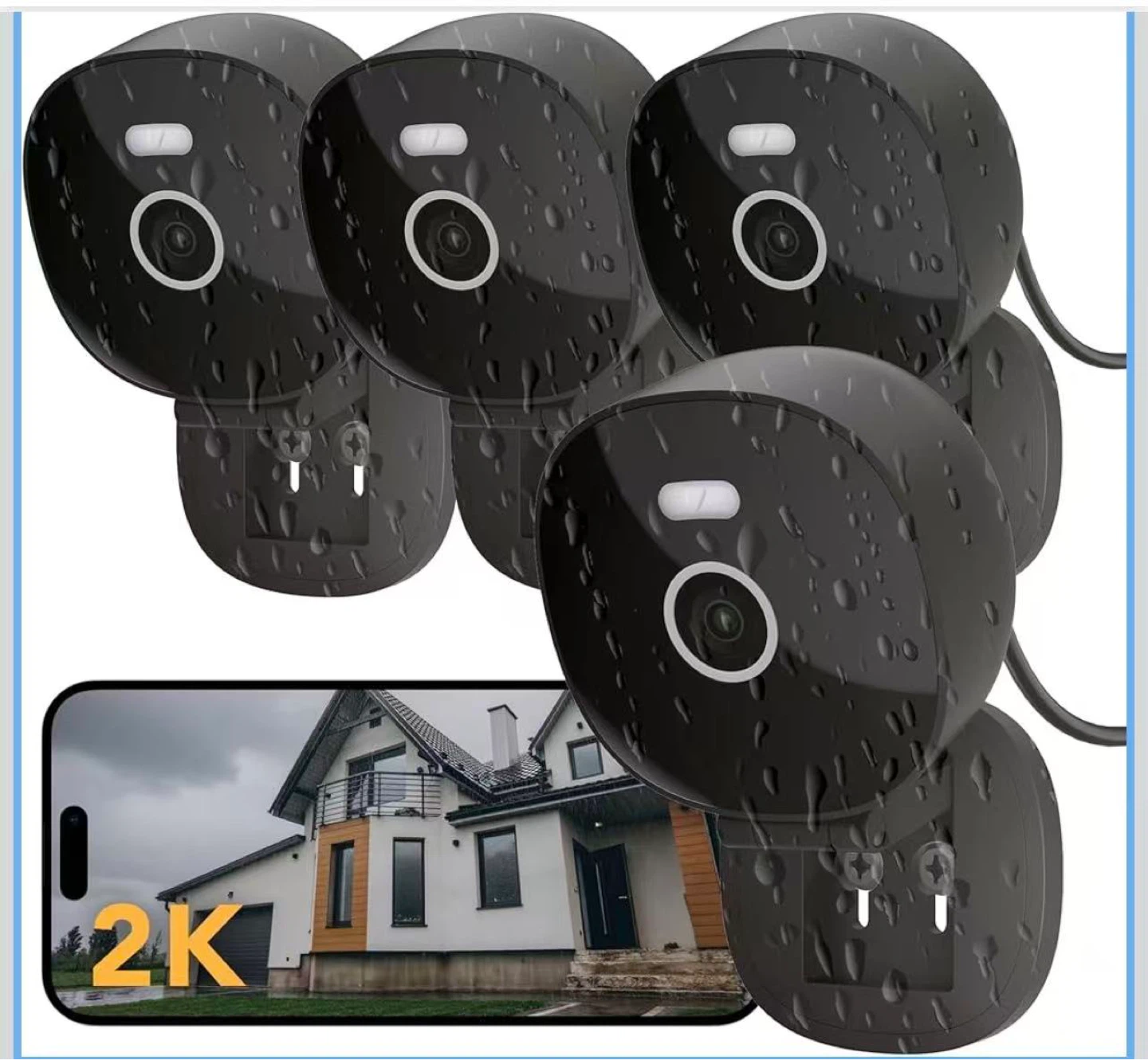 2K Wired Indoor/Outdoor Security Camera