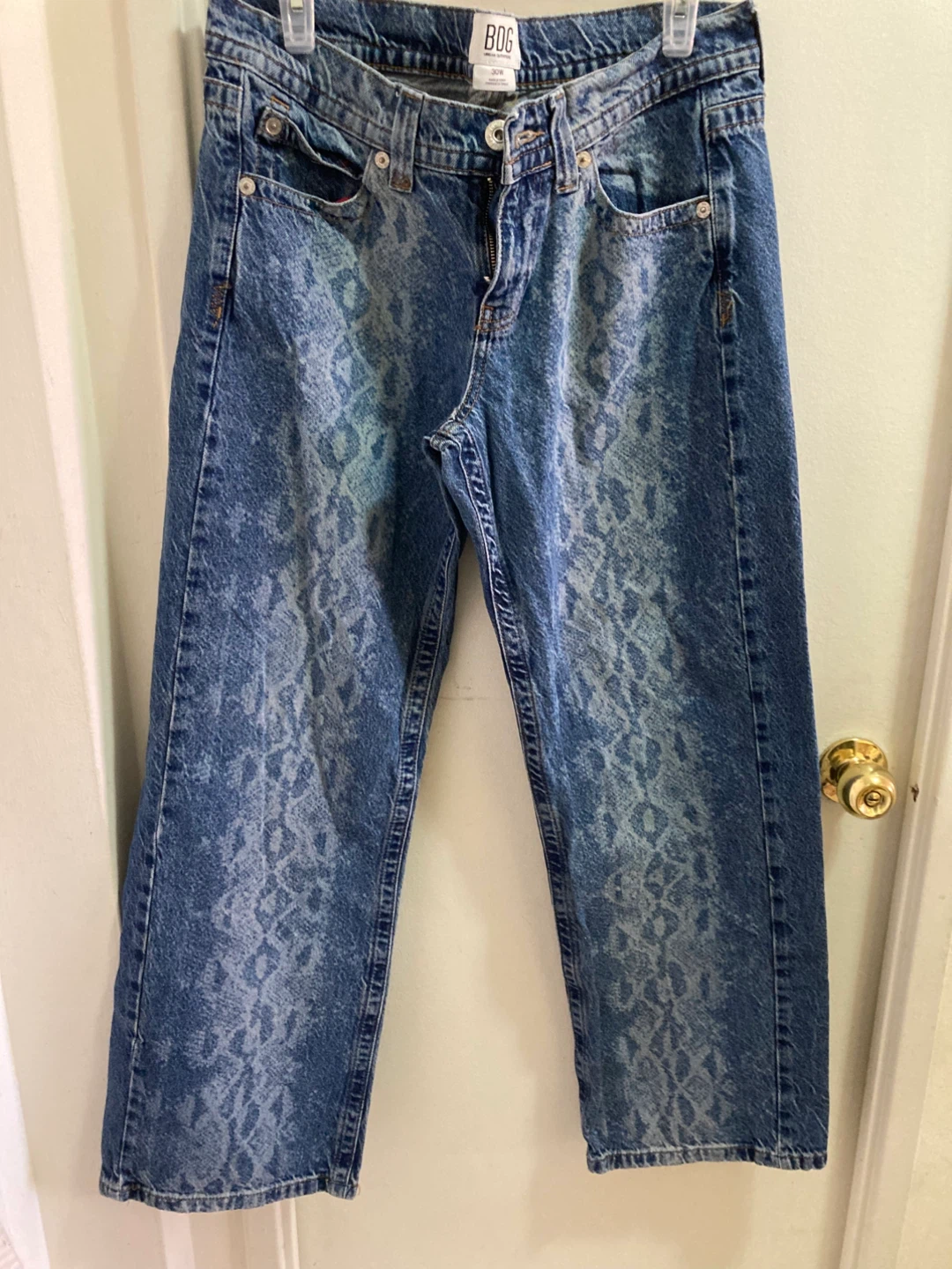 Urban Outfitters Snake Print Wide Leg Jeans