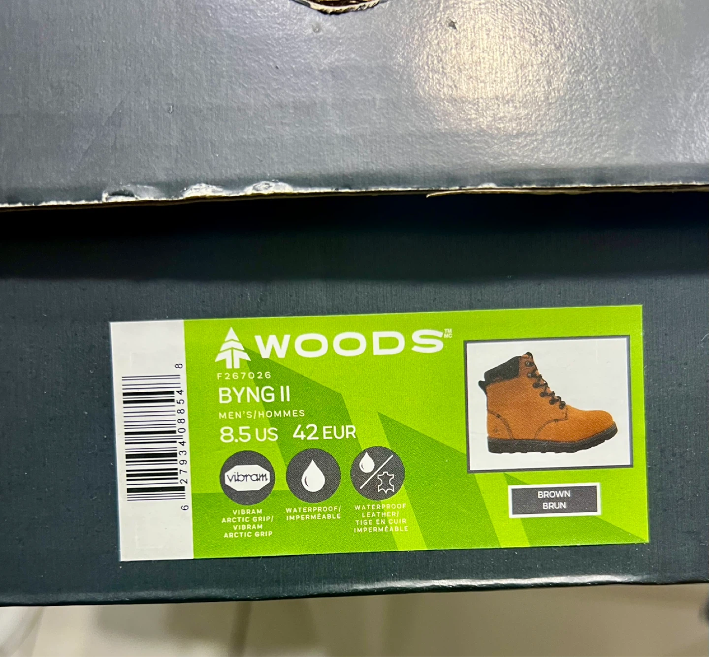 Woods Byng II Men's Waterproof Leather Boots - Size 8.5 US