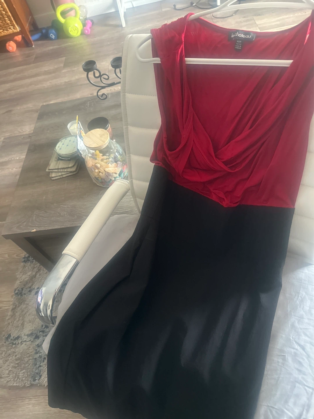 Le Château Red and Black Sleeveless Dress - M