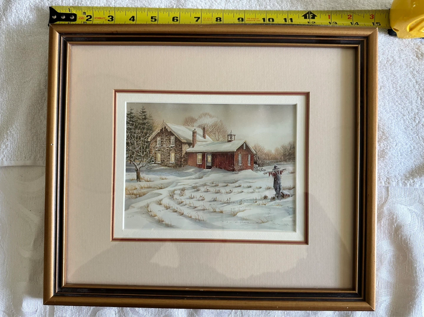 T. Romance "Winter Farmstead" Print 1984