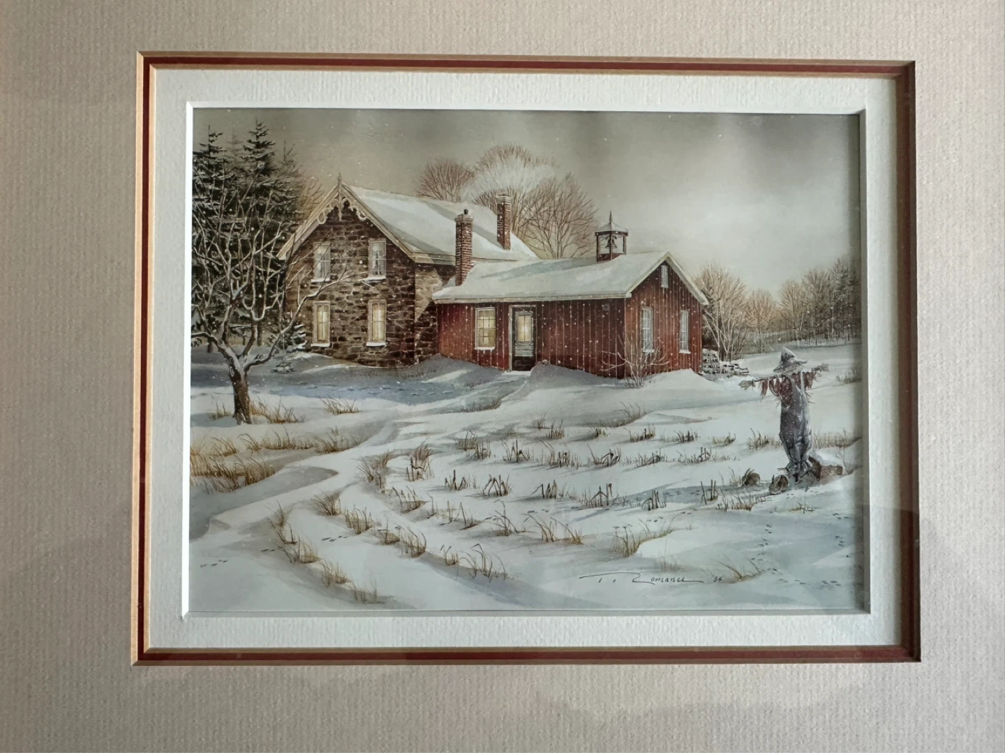 T. Romance "Winter Farmstead" Print 1984 - photo 3