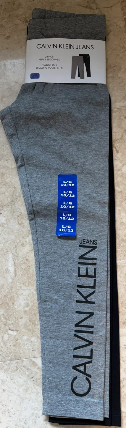 Calvin Klein Jeans Girls 2 Pack Leggings Size L/G 10/12
