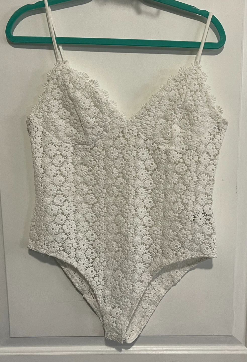 White Lace H&M Bodysuit size L