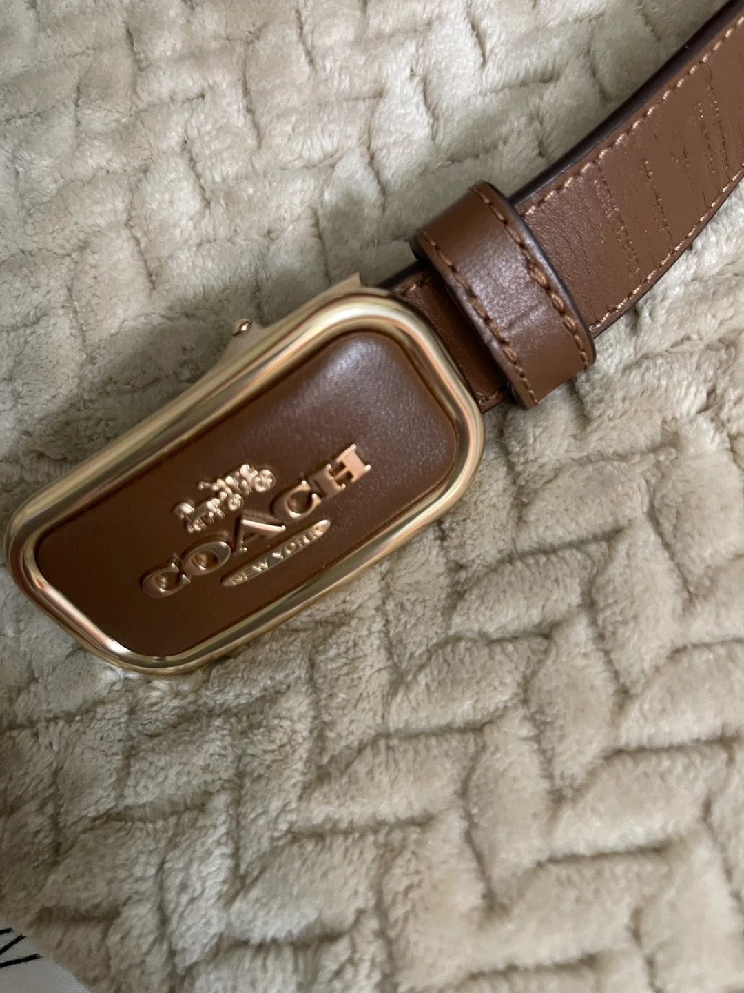COACH Brown Monogram Belt with Gold Buckle - photo 2