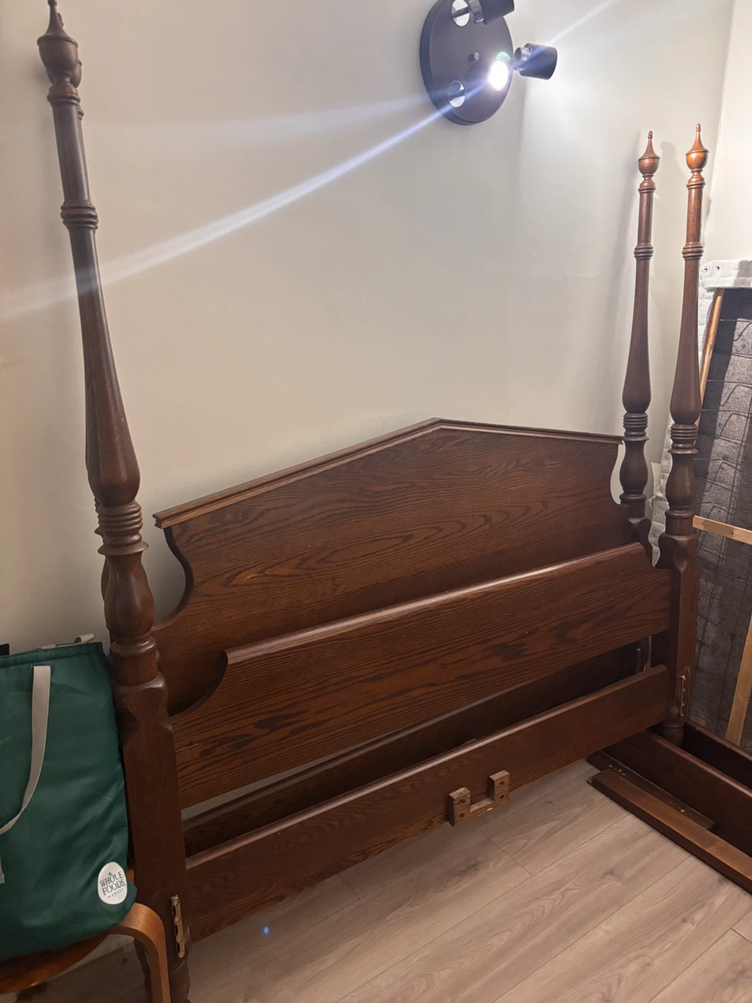Wooden Nightstand and matching queen bed frame