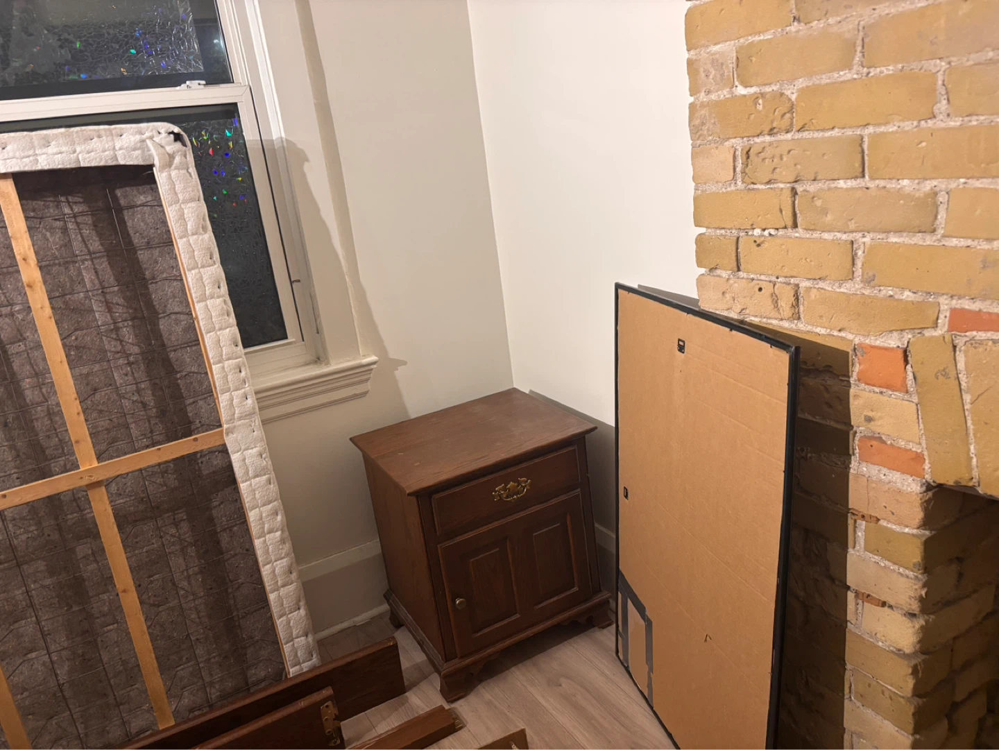 Wooden Nightstand and matching queen bed frame - photo 2