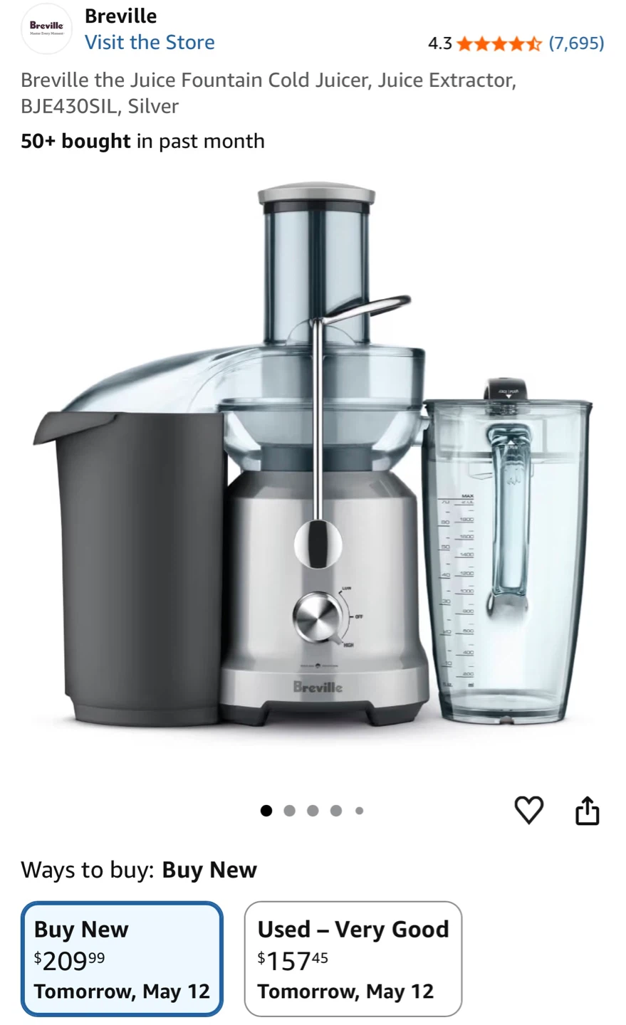 Breville Juice Fountain Cold Juicer BJE430SIL Silver - photo 4