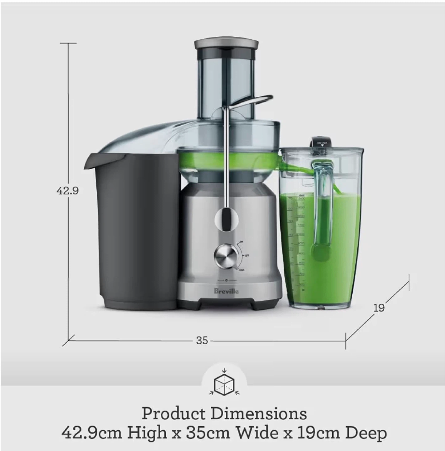 Breville Juice Fountain Cold Juicer BJE430SIL Silver - photo 2