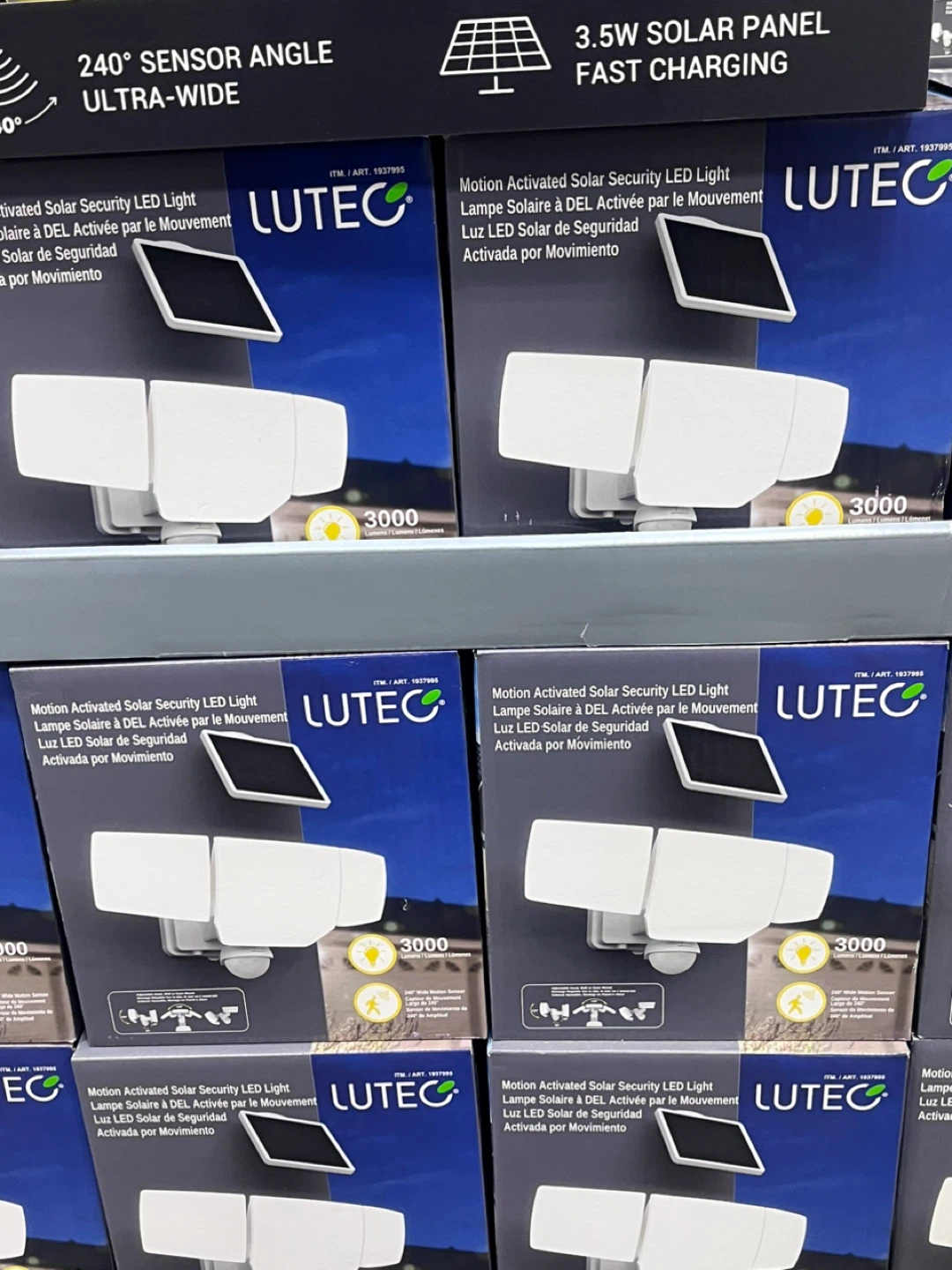 Lutec 3000 Lumen Solar Security LED Light