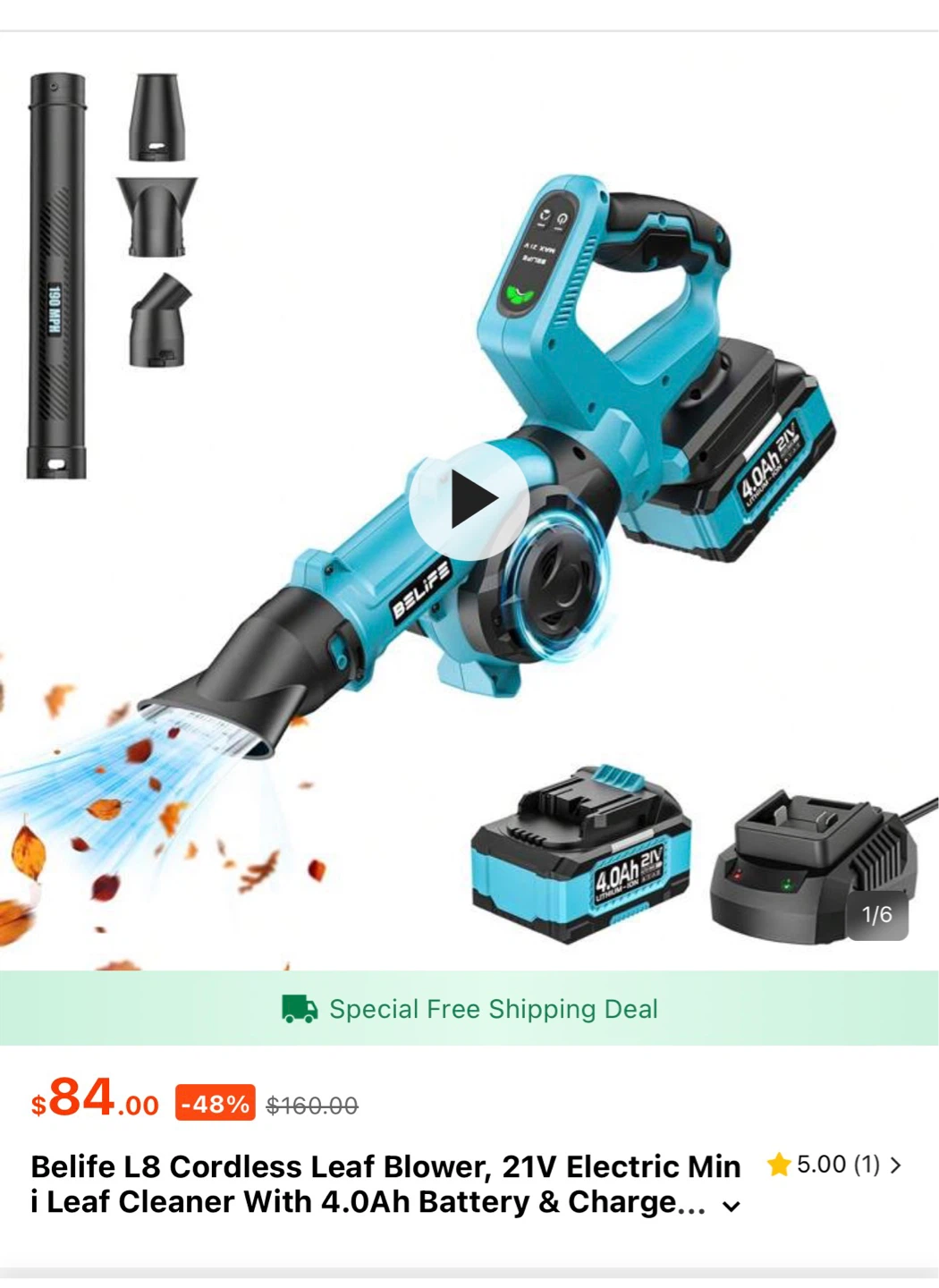 Belife L8 High-Speed Cordless Leaf Blower - photo 2