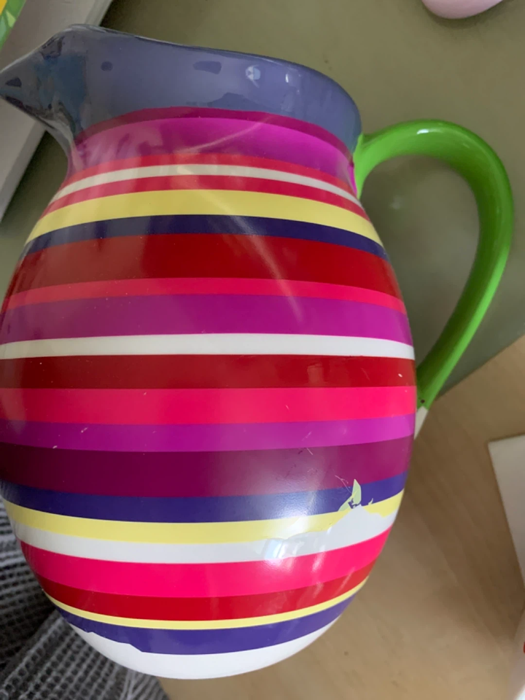 Colourful Striped Pitcher