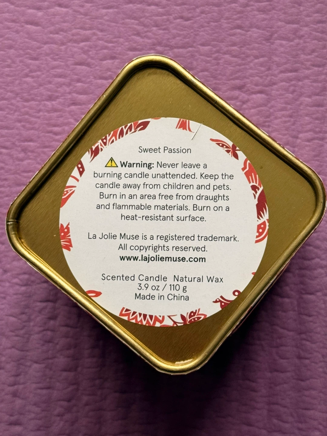 La Jolie Muse Sweet Passion Scented Candle - photo 4
