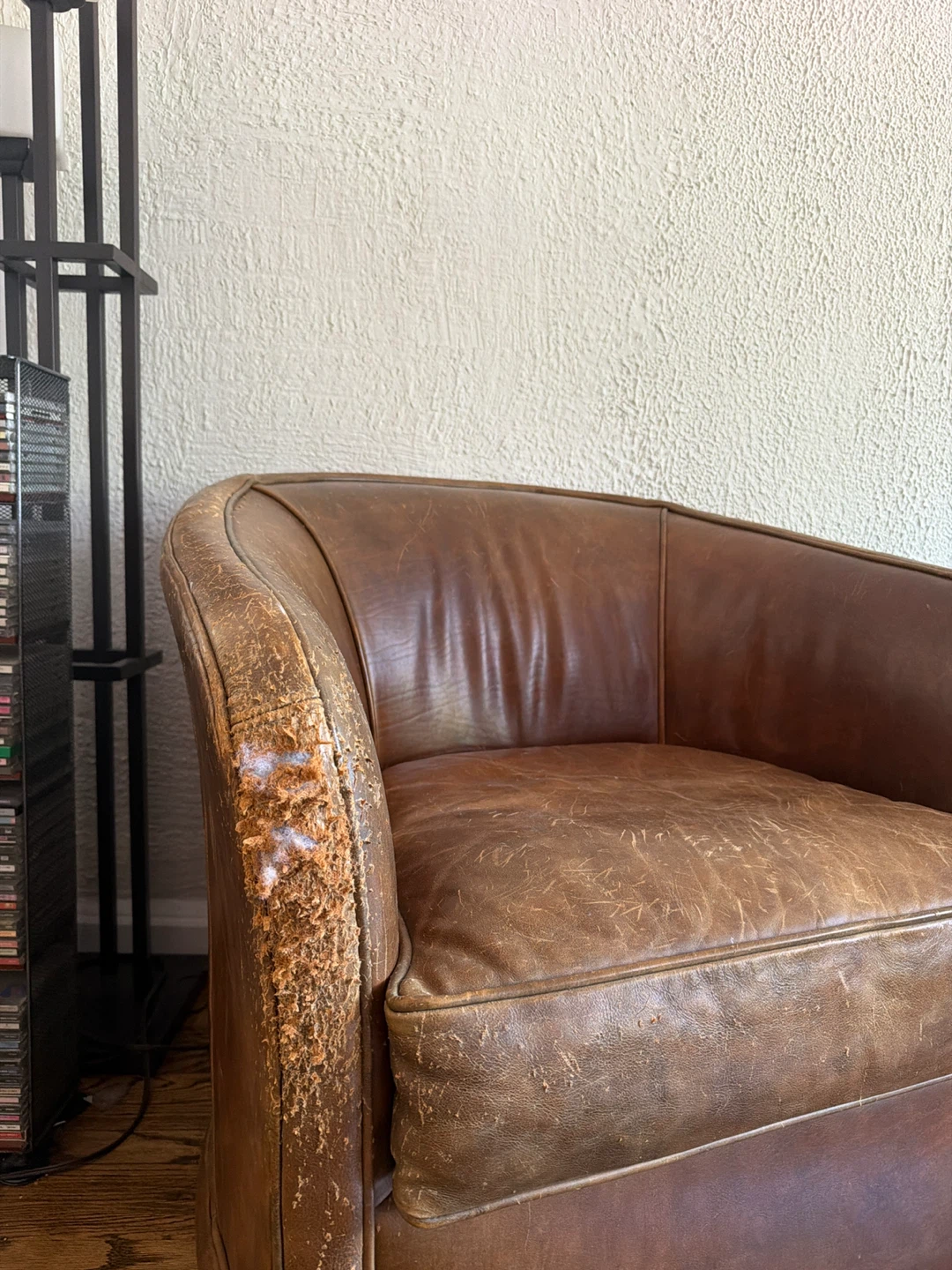 2 Authentic Brown Leather Club Chair - photo 2