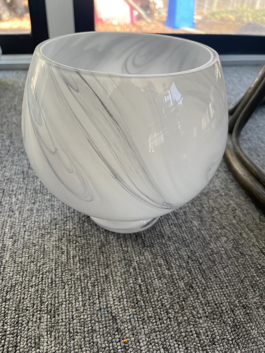Glass Vase with Marbled Swirls