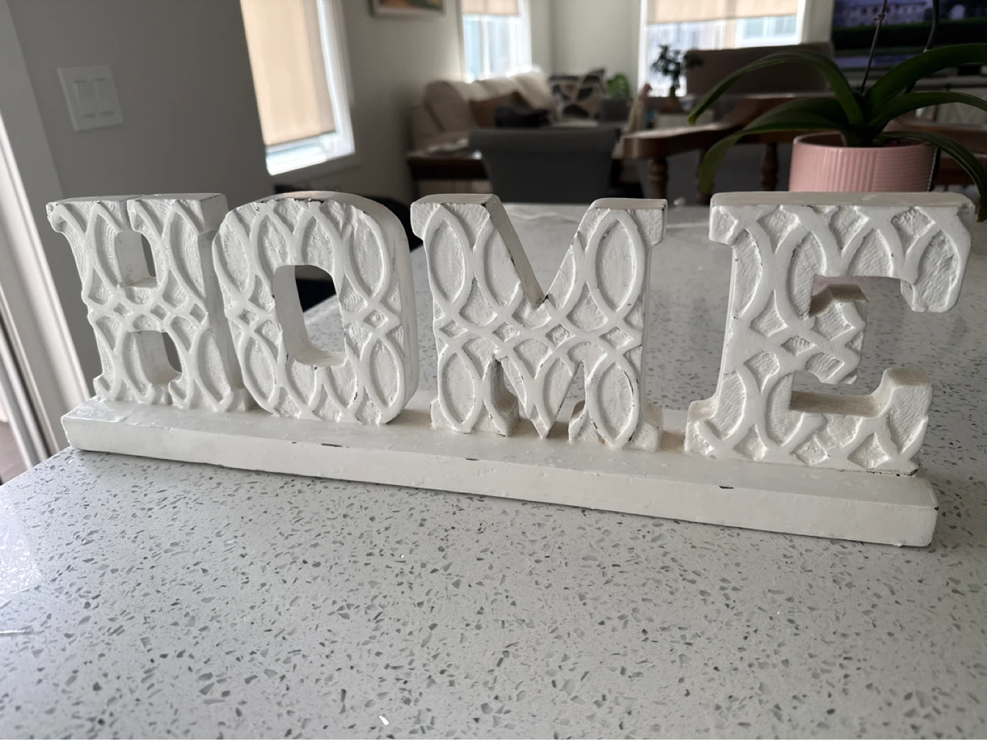 White "HOME" Decorative Sign