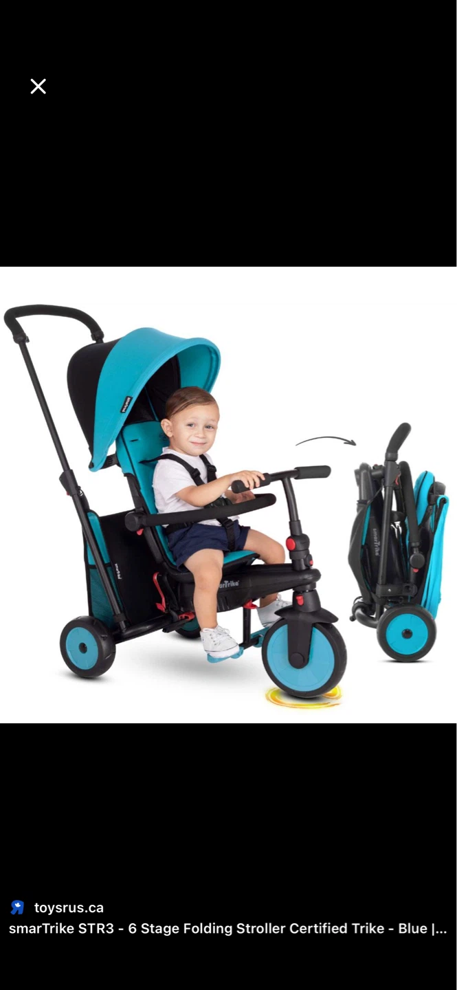 Smartrike STR3 6-Stage Folding Stroller Certified Trike - Blue