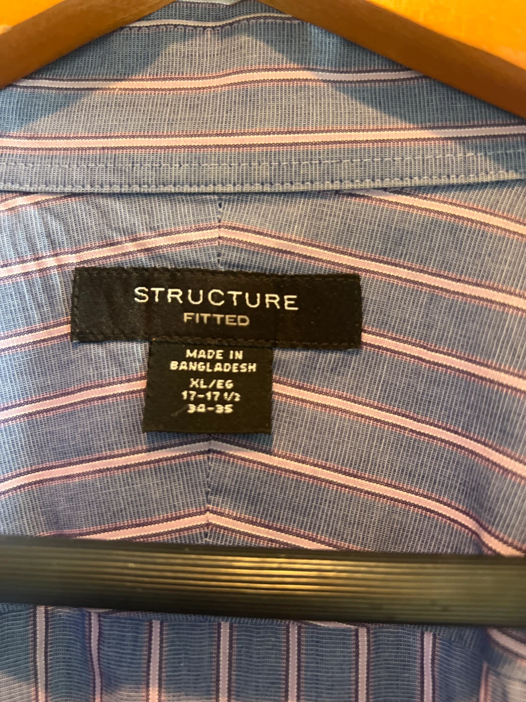Structure Fitted Dress Shirt - Blue Stripe XL - photo 2
