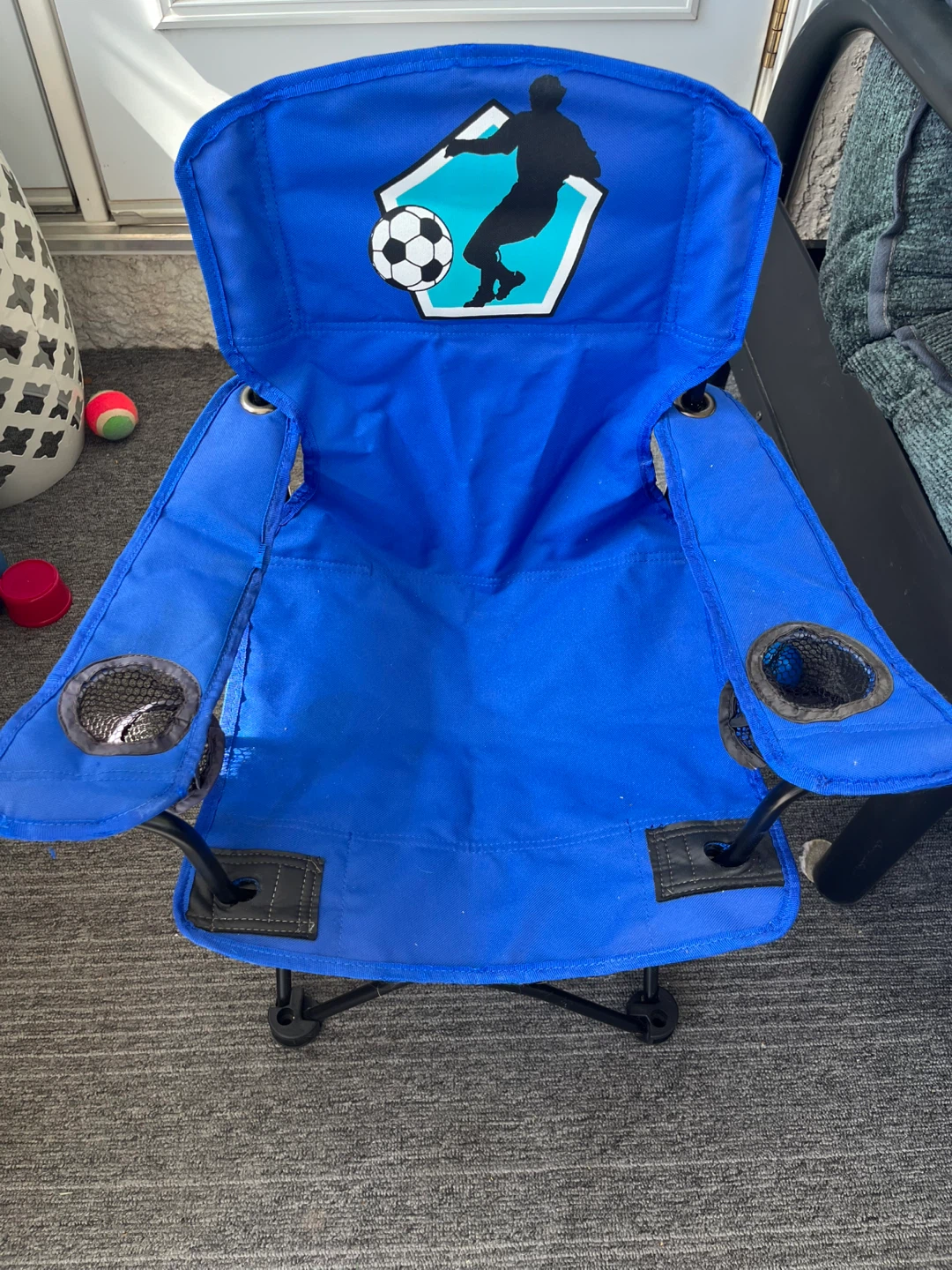Blue Soccer Kids Camp Chair