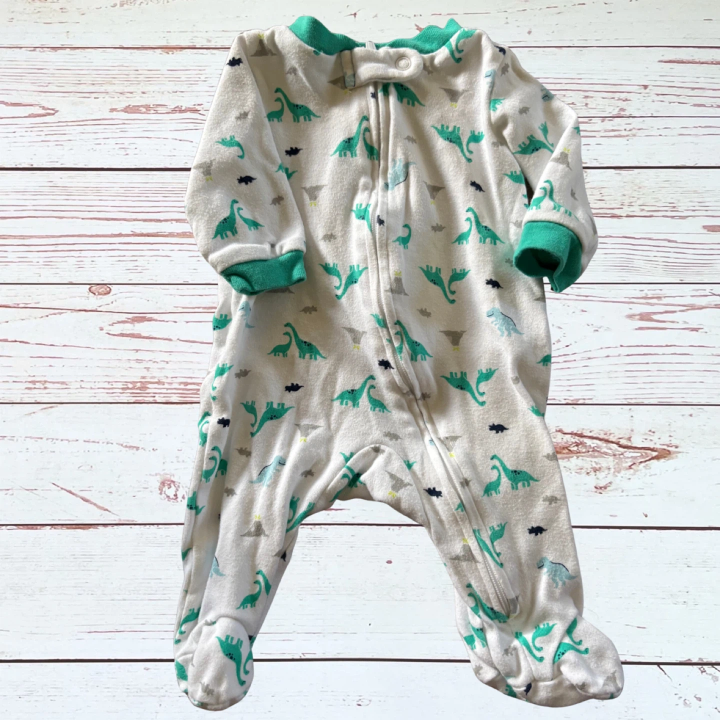 3 Baby Footie Pajamas - Dinosaur Print - photo 4