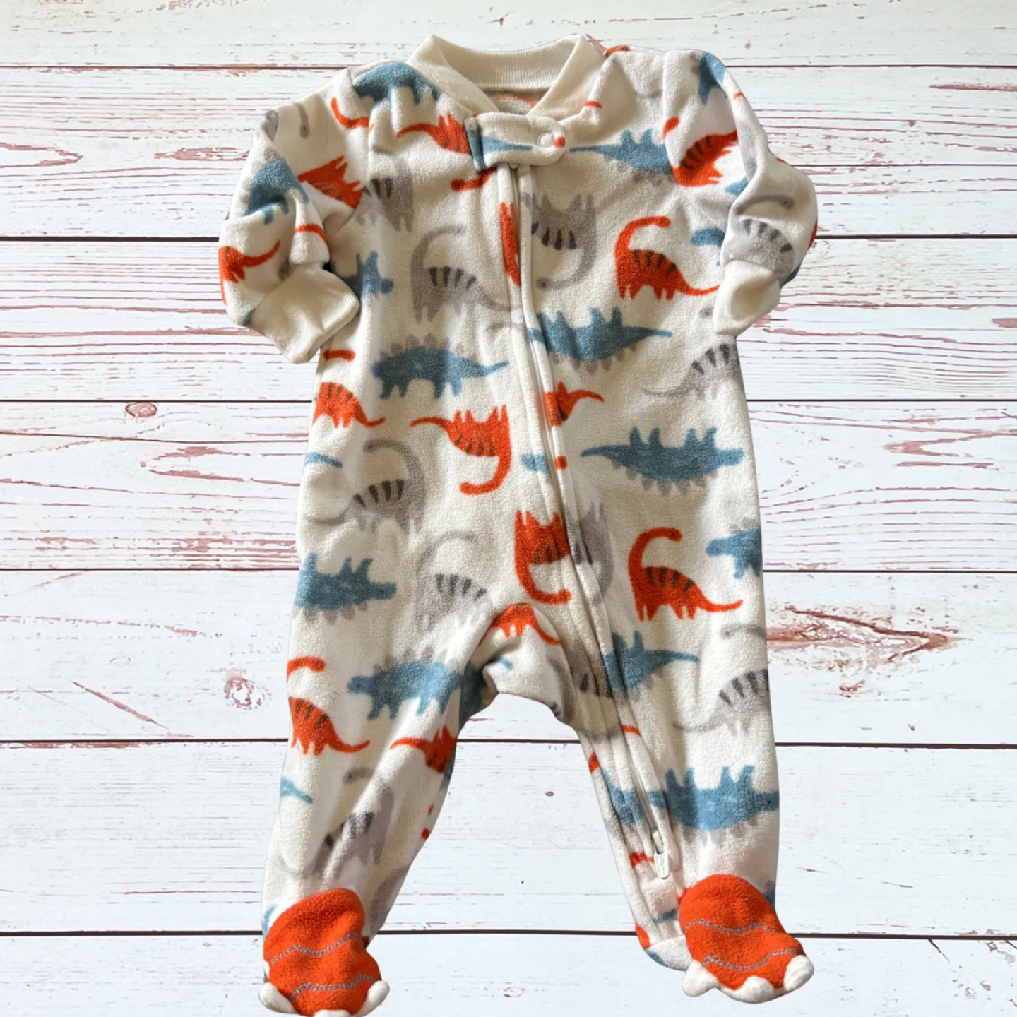 3 pc. Newborn Dinosaur Footie Pajama Bundle - photo 5