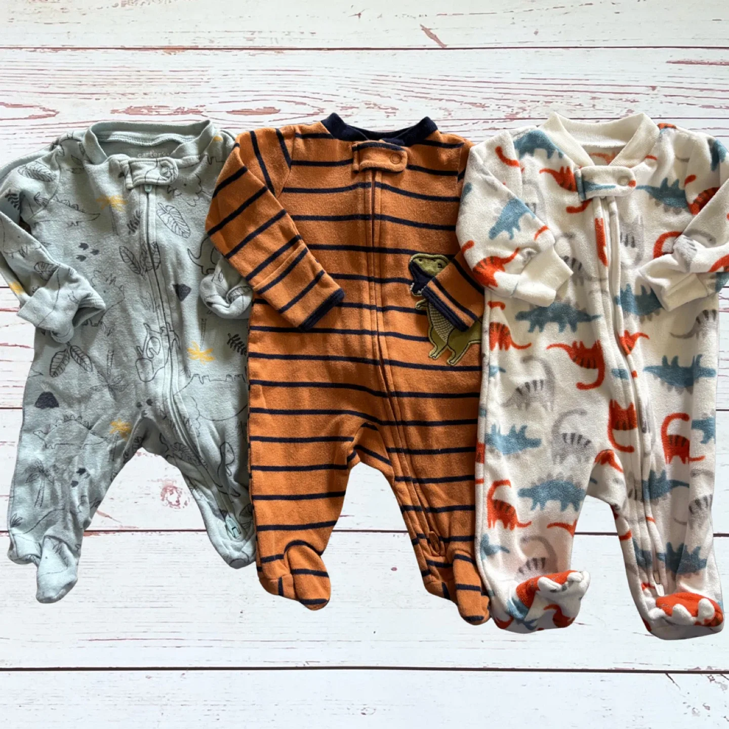 3 pc. Newborn Dinosaur Footie Pajama Bundle - photo 2