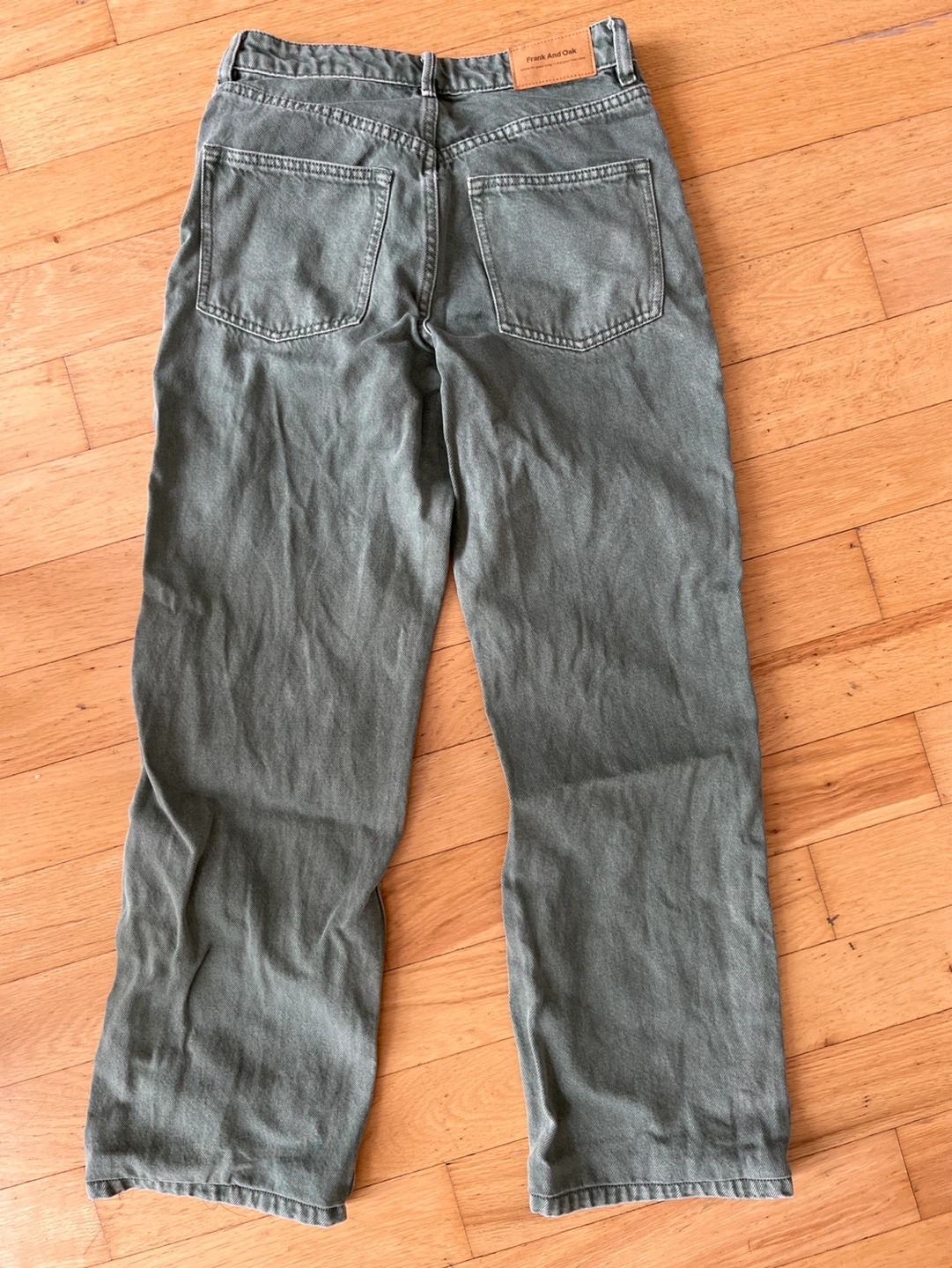 Frank And Oak Courtney loose fit Green Cotton Jeans Size 25 - photo 3