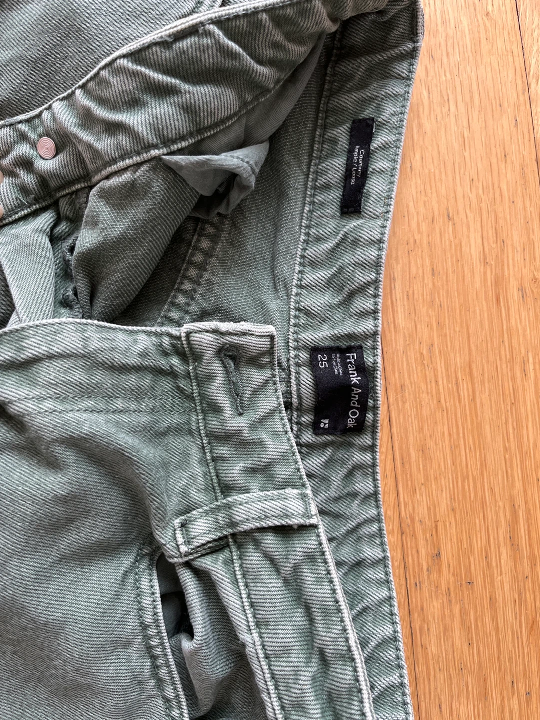 Frank And Oak Courtney loose fit Green Cotton Jeans Size 25 - photo 2