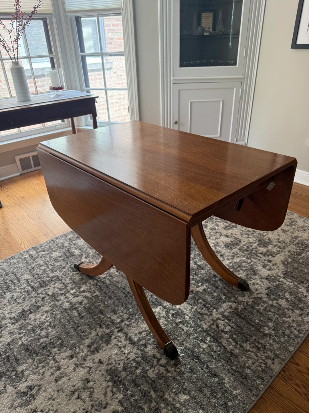 Wooden Drop Leaf Dining Table Set 6Chairs - photo 4