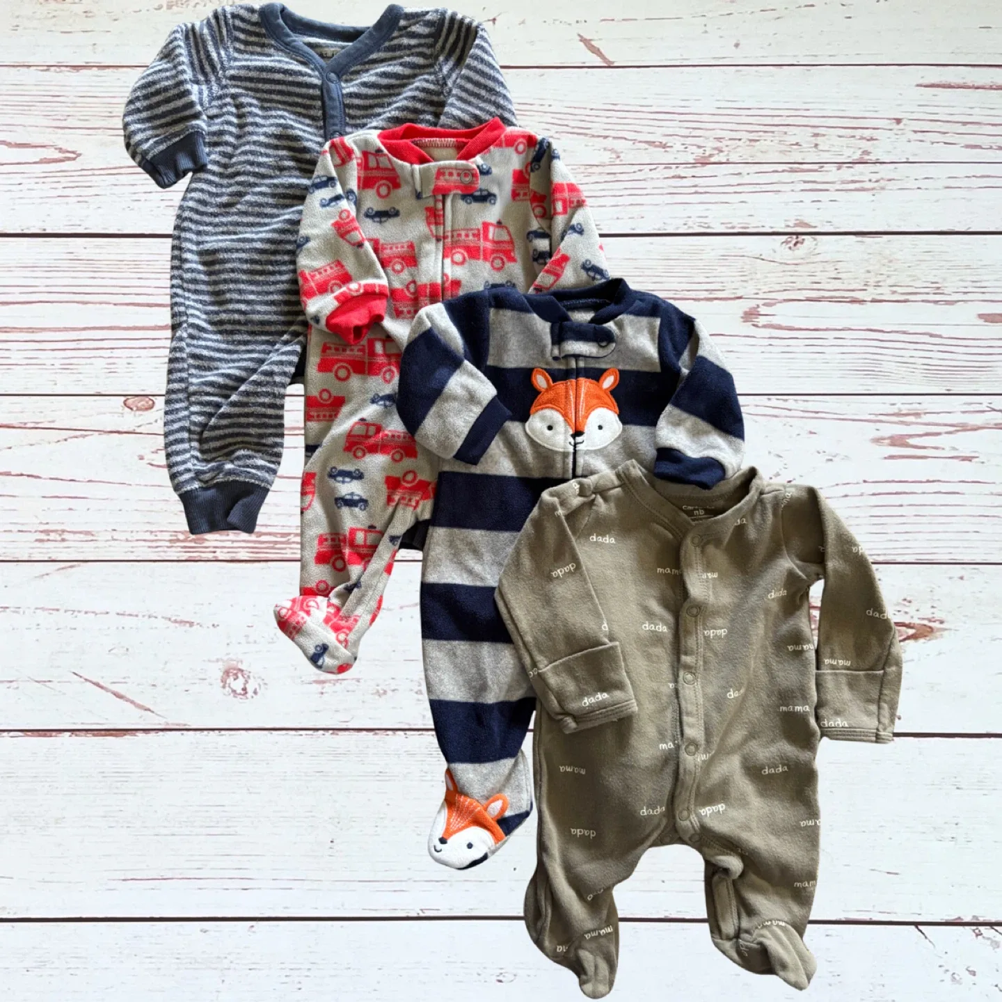 4 pc. Newborn Footie Pajama Bundle