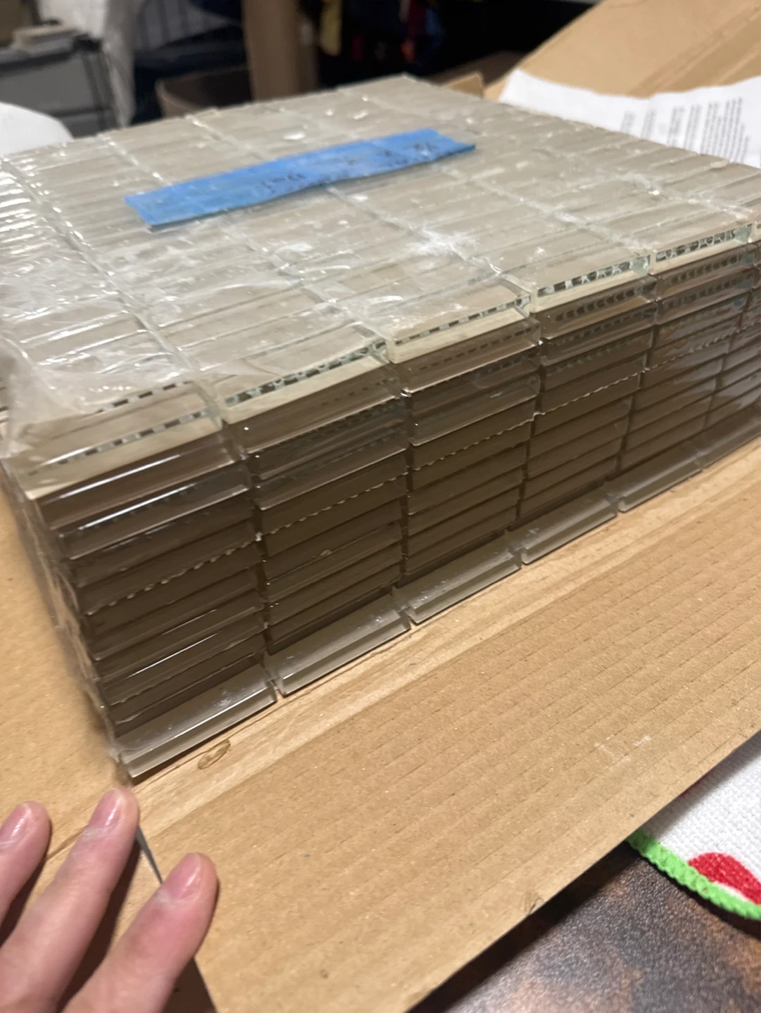 Ann Sacks Crystal Glass Mosaic Tiles 1"x2" Oat - 11 pcs - photo 4